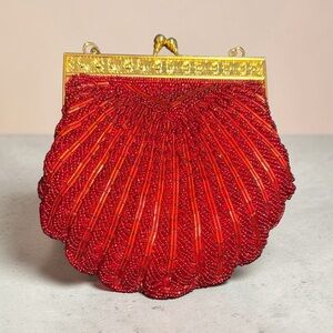 Elegant Red Beaded Clutch